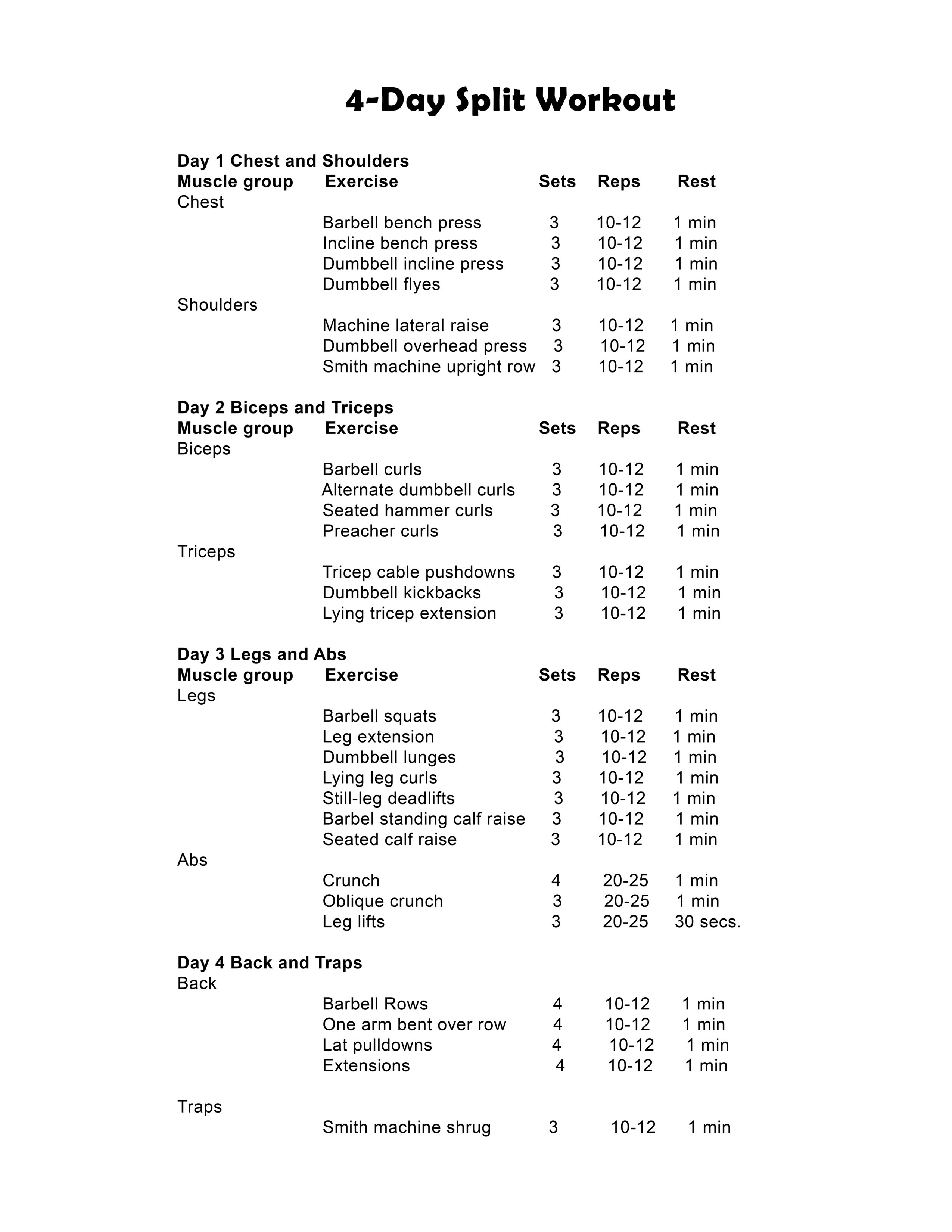 4er Split Training Beispiel